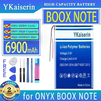 YKaiserin Аккумулятор BOOX NOTE (2588153 3-линейный budaitou) 6900 мАч для ONYX BOOX NOTE Pro/Plus NotePro NOTE + NOTEPlus Bateria
