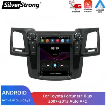 Автомагнитола SilverStrong Android в стиле Tesla для Toyota Fortuner/Hilux 2007-2015, автоматический кондиционер, GPS-навигатор.
