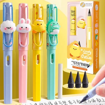 Автоматический карандаш Infinity, черный, без заточки, высокотехнологичный карандаш, милая ручка в виде кролика для детских школьных канцелярских принадлежностей HB