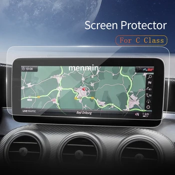 Автомобильные наклейки Протектор экрана Carplay для Benz C Class 2023 Защитная пленка из закаленного стекла Навигация Автоаксессуары 10,25 дюйма