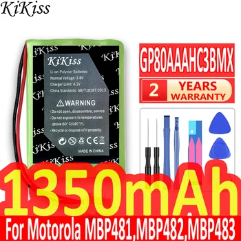 Аккумулятор KiKiss 1350 мАч GP80AAAHC3BMX, HRMR03 для Motorola MBP481, MBP482, MBP483 Batteria + Бесплатные инструменты