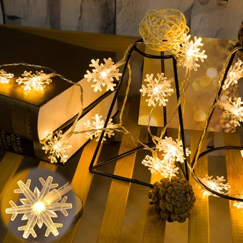 Аккумуляторная вспышка / USB LED Снежинка, шар, гирлянда со звездами, Сказочные огни, Рождественская гирлянда для домашнего бара, Рождественская елка, украшение для новогодней вечеринки