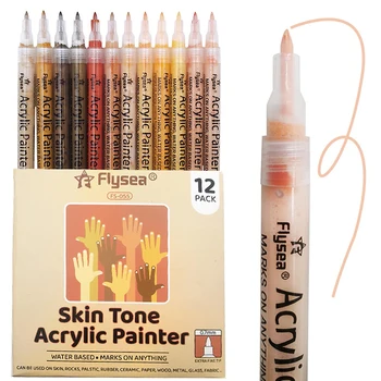 Акриловые ручки Bview Art 12 цветов, фломастеры для наскальной живописи, акриловые ручки Extra Fine Point, художественные принадлежности для поделок