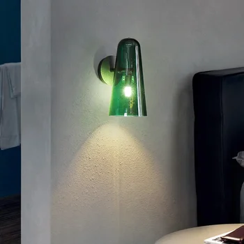 Американский простой и легкий Роскошный прикроватный светильник для спальни, Скандинавский Постмодернистский фон для гостиной, настенный светильник Темно-зеленого цвета