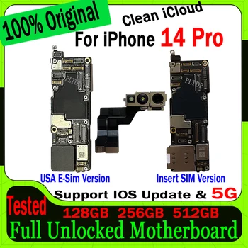 Бесплатная доставка Материнская плата E-SIM/SIM версии для iPhone 14 Pro, основная логическая плата iCloud, обновление поддержки оригинальной пластины