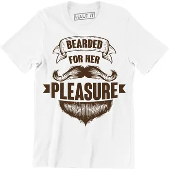 Бородатый Для Ее Удовольствия, Забавная Рубашка С Усами, Саркастические Хипстерские Мужские футболки
