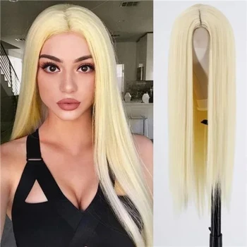 Бразильский парик из человеческих длинных прямых волос медового блондинистого цвета 613 HD Парик из натуральных волос 13x4 без клея для женщин