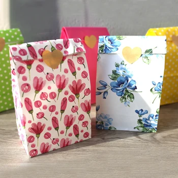 Бумажный пакет, красочные пакеты-подставки, подарочная упаковка для печенья, пакеты-подставки для вечеринки по случаю Дня рождения 12 шт. /лот