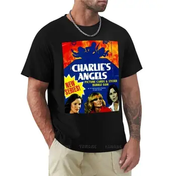 Винтажная футболка Charlie's Angels Topps Trading Cards Box для мальчиков, белые футболки, однотонная футболка, топы больших размеров, футболка оверсайз для мужчин
