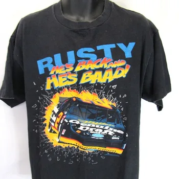 Винтажная футболка Rusty Wallace Thunderbird, мужская, размер XL, черная, очень большая, 1994 г.