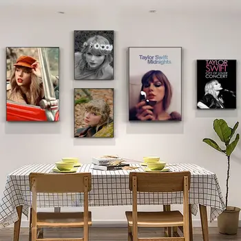 Винтажный плакат с белой бумагой поп-певицы Ти-Тейлор-Свифт, высокое качество, настенное искусство, ретро-плакаты для домашнего декора стен комнаты