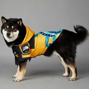 Водонепроницаемая ветрозащитная одежда для собак, регулируемый дождевик для больших собак из полиэстера, теплый со шнурком, пальто для собак на открытом воздухе