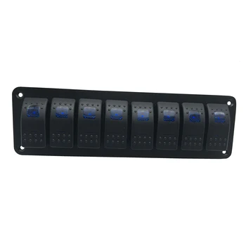 Водонепроницаемый 8 Gang 2LED Light Rocker Switch Panel Автоматический Выключатель 12V boat marine