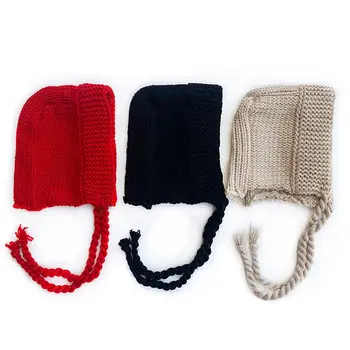 Вязаная красная шапочка-бомбер, милые женские шапочки из жареного теста с защитой ушей, зимняя теплая шапка с переплетением кос, осень-зима