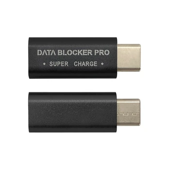 ГОРЯЧИЙ-4ШТ Блокиратор данных USB Type-C Адаптер USB-C Juice Jack Defender Поддерживает быструю зарядку (50 В/5А) Предотвращает кражу данных (черный)