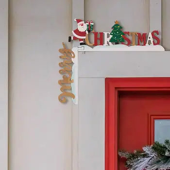 Декоративный аксессуар для дверной коробки, привлекательный Рождественский Санта-Клаус, Деревянное украшение дверной коробки для праздничного дома для Windows