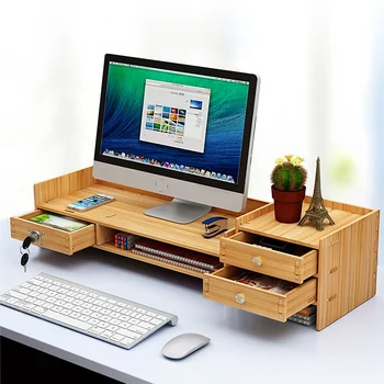 Деревянная подставка-органайзер для рабочего стола, домашнего офиса, монитора настольного компьютера, держателя ноутбука