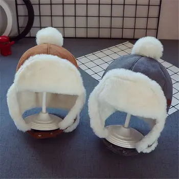 Детские шапочки Зимняя Детская вязаная шапка для девочек, русские толстые теплые шапки-ушанки для 6-24 месяцев