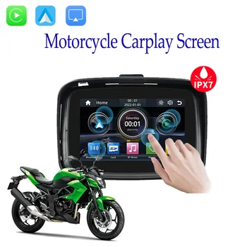 для 5-дюймовой портативной GPS-навигации, водонепроницаемого дисплея для мотоцикла, беспроводной связи Apple Carplay Android Auto, IPS-экрана IPX7