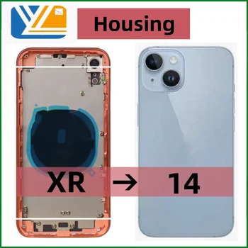 Для iPhone XR ~ 14 Замена средней рамы заднего аккумулятора корпуса своими руками, шасси XR like 14 От XR до 14 задняя крышка от XR до 13 Матового качества
