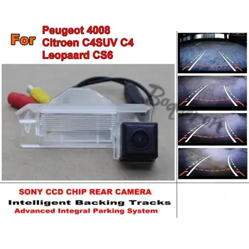 Для Peugeot 4008 Citroen C4SUV C4 Leopaard CS6 Smart Tracks Chip Камера HD CCD Интеллектуальная Динамическая Парковочная Камера Заднего Вида