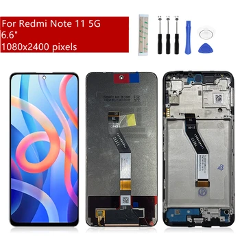 Для Xiaomi Redmi Note 11 5G Дисплей Сенсорный Экран Дигитайзер В Сборе + Рамка Для Redmi Note 11 5g Запасные Части Для Ремонта 6.6