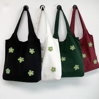 Женская сумка, дешевые повседневные сумки через плечо большой емкости, холщовые сумки с буквенным принтом в стиле харадзюку, сумки на молнии