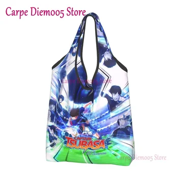Женская сумка для покупок Captain Tsubasa на заказ, Портативные Сумки для покупок большой емкости, Сумки для покупок в стиле аниме для мальчиков в стиле Футбола