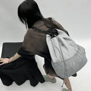 Женская сумка с 3D офсетной печатью, космический серый нейлон, Легкий и большой емкости, Оригинальный Модный сетчатый рюкзак для девочек