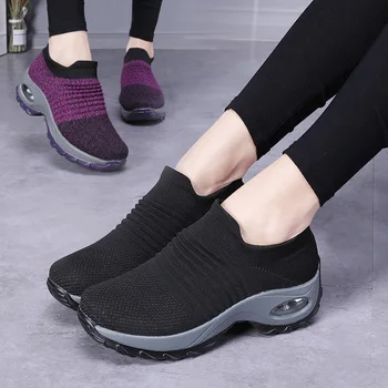 Женские повседневные спортивные носки, обувь, четырехсезонная эластичная спортивная обувь