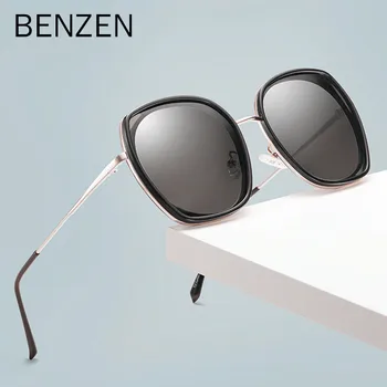 Женские солнцезащитные очки BENZEN с поляризацией в винтажной оправе из сплава, женские солнцезащитные очки квадратной формы класса Люкс Oculos Lunette De Soleil Femmel 6721