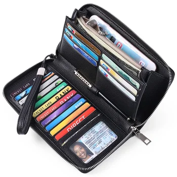 Женский длинный кошелек RFID Большая вместительная ручная сумка PU сумка для хранения банковских карт