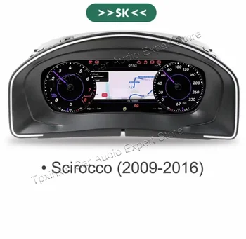 ЖК-цифровой кластер для Volkswagen Scirocco 2009-2016 Виртуальный измеритель скорости в кабине головного устройства Автомобильные аксессуары Дисплей приборной панели автомобиля