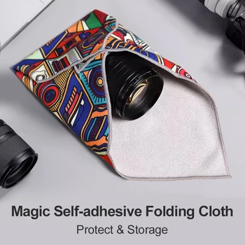 Защитная ткань для объектива Волшебная самоклеющаяся складывающаяся ткань Защитная пленка для камеры для хранения объективов 35 * 35 см для Sony Canon Fuji