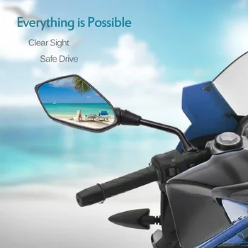 Зеркало заднего вида для электромобиля мотоцикла, Зеркало заднего вида 8/10 мм, Широкое поле зрения, поворот на 360 градусов, Аксессуар для мотоцикла