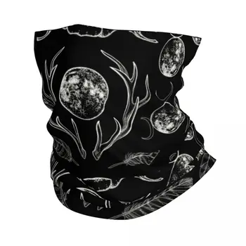 Зимняя повязка на голову с тройной Луной, Богиня, грелка для шеи, мужской Женский походный велосипедный шарф-трубка, Викканская Языческая бандана для лица, Гетры