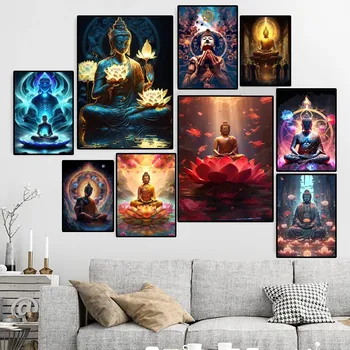 Индия Будда Индуистские Боги Господь Шива Плакат Холст HD Печать Персонализированное Настенное Искусство Индивидуальная Картина На заказ Маленький