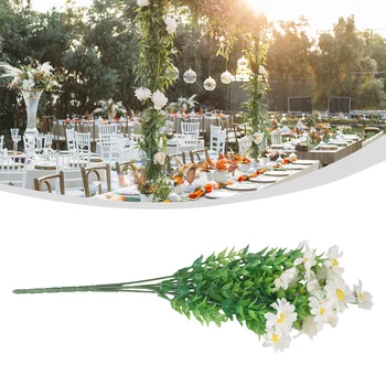 Искусственные цветы, высококачественные Искусственные маргаритки с 15 головками, Многоразовый Декоративный букет для комнаты и стола