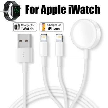 Кабель для Зарядного устройства Apple Watch Серии 8 7 6 5 4 SE 3 в 1 USB Портативный Кабель Для Быстрой Зарядки iPhone 14 13 12 11 Pro Max 8 Plus