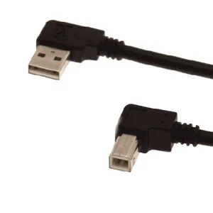 Кабельный кабель USB 2.0 с левым наклоном от разъема A к разъему B с Правым наклоном 90 градусов Кабель для принтера 100 см