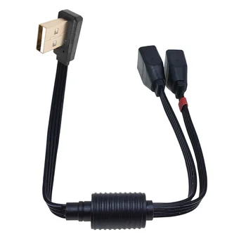 Кабельный распределитель и USB 2.0, преобразователь адаптера питания ПК, автомобильный кабель для зарядки при передаче данных, 1 мужской и 2 женских 30 40 50 см