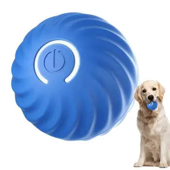 Катящийся мяч со светодиодной вспышкой, перезаряжаемая от USB игрушка для собак, прочные интерактивные мячи для собак с интеллектуальным и обычным режимами работы