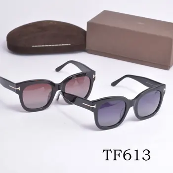 Квадратные винтажные поляризованные солнцезащитные очки Мужчины Женщины Ретро Вождение Рыбалка Роскошные Брендовые дизайнерские солнцезащитные очки UV400 Eyewear TF613