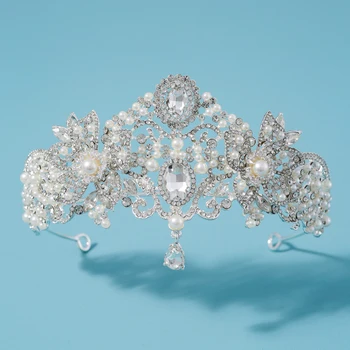 Классическая роскошная корона в стиле барокко, свадебные аксессуары для волос невесты, королева званого ужина для женщин
