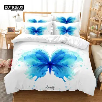Комплект постельного белья с красочной бабочкой, комплект пододеяльников из 3 шт., мягкий удобный дышащий пододеяльник, для оформления спальни, гостевой комнаты