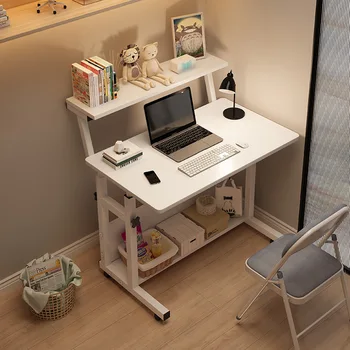 Компьютерный стол с подъемной полкой для хранения, регулируемый по высоте Столик для ноутбука на колесиках, Переносной ПК, Компьютерные столы, мебель