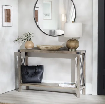 Консольный столик Magnolia Metal X, серый столик для мытья дивана, маленький столик на балконе