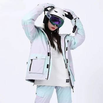Корейские новые куртки для сноуборда, зимняя ветрозащитная водонепроницаемая одежда для льда, Спорт на открытом воздухе, Зимние лыжи, пара модных утолщенных