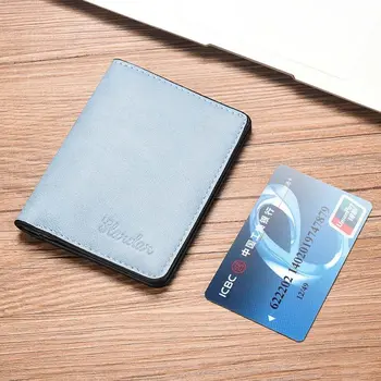 Коричнево-черная сумка для кредитных карт, зажим для наличных, мини-сумка для денег, мужской кошелек с несколькими слотами, обложка для удостоверения личности, портмоне, визитница