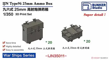 Коробка для боеприпасов BUNKER IJN35011 1/350 IJN Type96 25 мм (пластиковая модель)